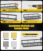 2 Packs Metal Hat Rack for Wall, Holder with Multiple Hooks, Organizer for up to 40 Baseball Caps, Sturdy Wall Drilled Rack, 