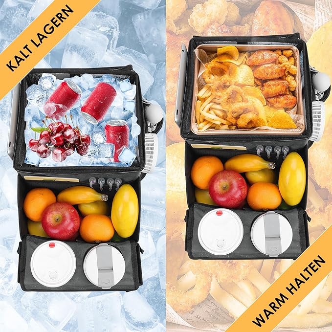 Car Seat Organizer, Backseat Car Organizer with Cup Holder Tray and Storages for Kids and Adults, Portable Travel Cooler for Car for Front or Back Seat Passenger Organizer Ccompartment (Grey)