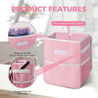 YSSOA Car Trash Can with Lid, Leak-Proof Organizer and Storage Bag, Adjustable and Portable Interior, Collapsible Multipurpose Garbage Bag, 2 Gallon, Pink
