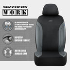 Skechers Car Seat Covers, Work Leather Seat Covers 5-Times Stronger Built-in Webbing, Oxford Fabric Front Seat Covers, Airbag