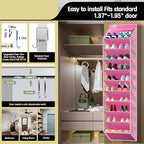 Kotkn 10 Tier Over The Door Organizer - Heavy Duty Hanging Storage Rack with Sturdy Oxford Fabric, Holds 20+ Pairs of Footwea