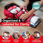 346-Piece First Aid Kit with Tourniquet & Steri-Strips – Physician-Designed Emergency & Trauma Supplies, Waterproof Survival 