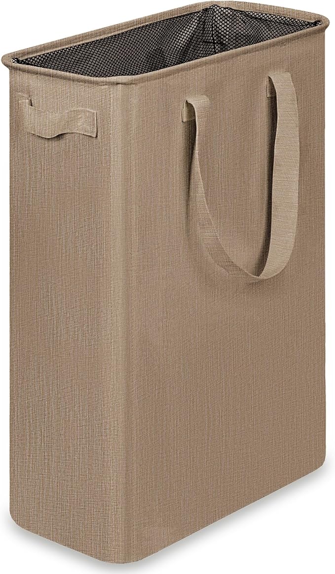 efluky Slim Laundry Basket, Narrow Laundry Hamper with Handles, Collapsible Dirty Clothes Hamper, Tall Laundry Bin for Laundr