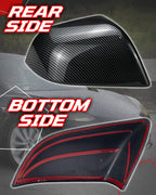 Side Mirror Caps Cover Compatible with Tesla Model 3 2017 2018 2019 2020 2021 2022 2023 2024 2025 Gloss Carbon Fiber Mirror Covers