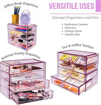 Sorbus Makeup Organizer - 4 Drawer Acrylic Make Up Organizers and Storage for Cosmetics, Jewelry, Beauty Supplies, Clear Make