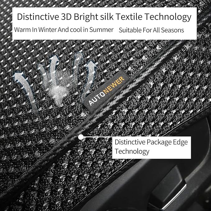 Auto Newer Breathable Universal Four Seasons Car Seat Covers, Luxury Include Front Car Seat Protector and RearCar Seat Cushio