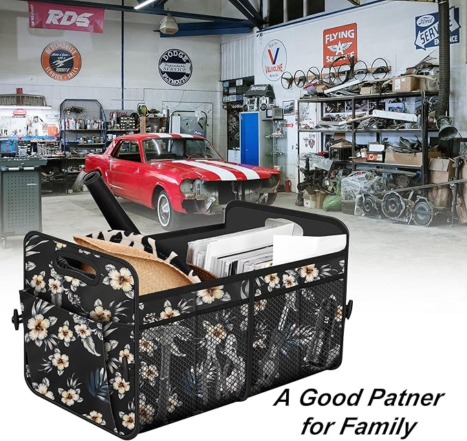 Femuar Car Trunk Organizer,Car Storage Organizer with 72L Large Capacity Waterproof Collapsible and 11 Pockets,Trunk Organizer for Car