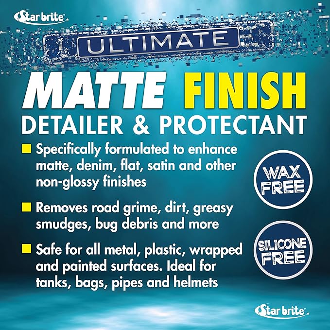 STAR BRITE Ultimate Matte Finish Speed Detailer & UV Protectant - Matte Finish Protectant for Wraps, Motorcycles, Cars, & Tru