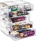 Sorbus Acrylic Makeup Organizer Set, 6-Drawer Vanity & Countertop Cosmetic Storage with Small & Wide Drawers, Diamond Makeup 