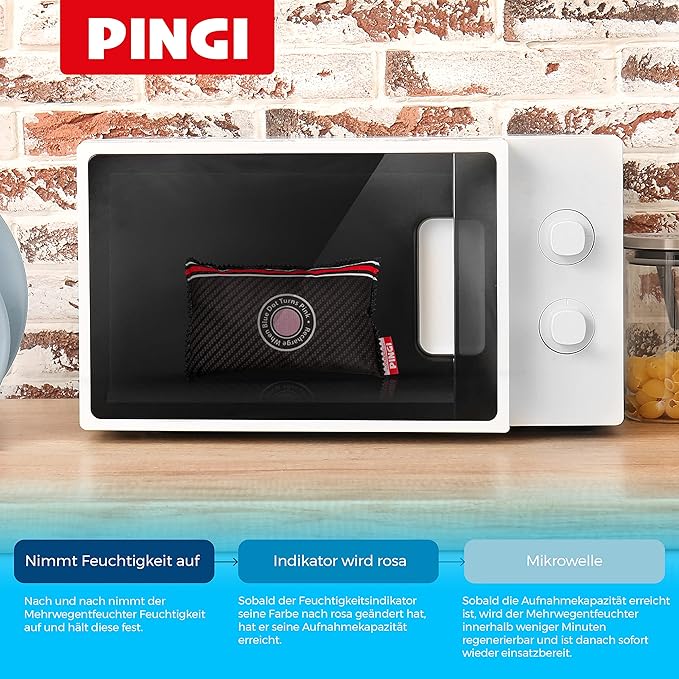 Pingi Dehumidifier Car and Home - Absorbs Moisture Condensation Damp Keeping Windscreens Clear - 100% Leakproof & Reusable