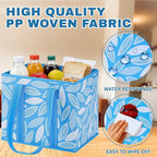 VENO 3 Pack Reusable Grocery Bags, Shopping Bags for Groceries, Tote with Handles and Hard Bottom, Foldable Shopping Cart Organizer, Water Resistant, Heavy-Duty (Spring Breeze, 6 Gallon)