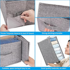 Fixwal 4pcs Wardrobe Clothes Organizer with Board Closet Organizers and Storage 7 Grids Divider Organizers Washable Compartme