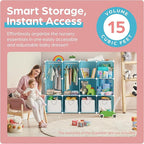 CUBEDIY Baby Closet Organizer for Nursery - Durable Baby Wardrobe Armoire for Closet - Customizable Dresser Shelves - Waterpr
