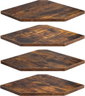 Fun Memories Corner Shelf Wall Mount, Floating Corner Shelves, Set of 4 Corner Wall Shelf Organizer, Rustic Wood Wall Storage