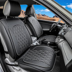 LINGVIDO Car Seat Covers for Front Seats (2 Seats) - Premium Perforated Nappa Leather,Waterproof Shield, Omni-Adapt Fit for S