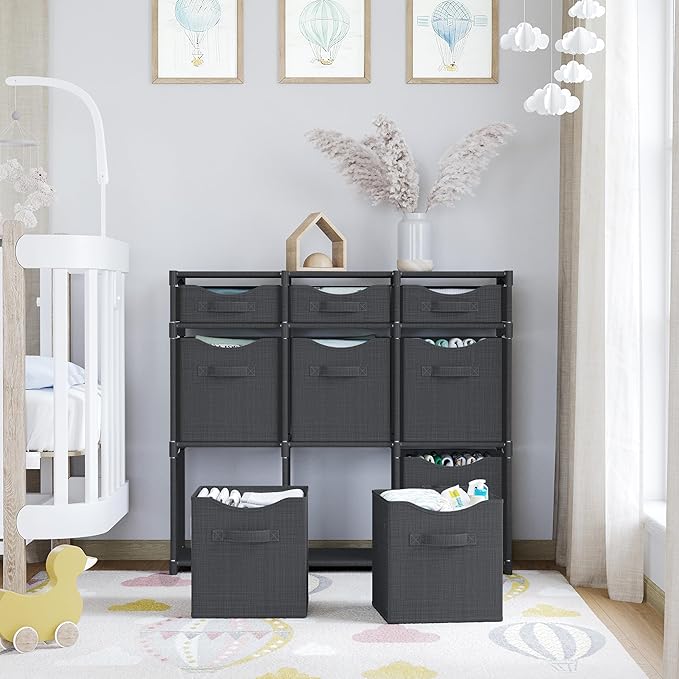 Cube Storage Organizer with Storage Bins Included - The Perfect Closet Organizers and Storage Solution. Includes 9 Storage Cu
