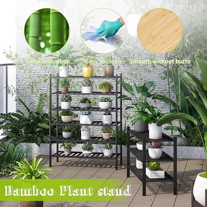 BMOSU 3-Tier Bamboo Extended Shoe Rack Premium Stackable Shoe Shelf Storage Organizer for Hallway Closet Living Room Entryway