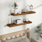 Fun Memories Floating Shelves for Wall, Rustic Wood Wall Mounted Shelves for Bathroom, Bedroom, Living Room and Kitchen, Stor