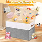 Mabahoo Large Toy Box, Collapsible Sturdy Storage Chest With Lids, Kids Toy Chest Storage Organizer Toddler Bin Boxes for Liv
