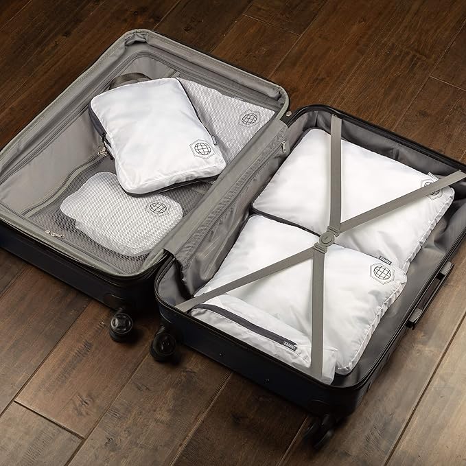 Large Compression Packing Cubes for Travel-Packing Cube Luggage Organizers 4 Piece Set for Checked Luggage-Ultralight, Expand
