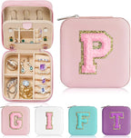 Parima Jewelry Organizer Box, Small Jewelry Box for Women Girls Initial P Travel Jewelry Case Small Jewelry Organizer Box Tra