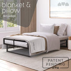 Milliard Deluxe Presidential Folding Bed with Mattress for Adults, Twin Size, Portable Foldable Bed with Bonus Pillow and Bla