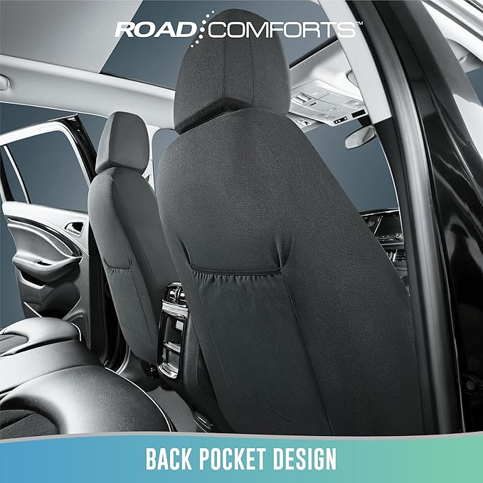 Road Comforts Front Leather Mesh Car Seat Cover - Breathable & Stylish, Airbag Compatible, Universal Fit for Cars, SUVs, Truc