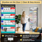 Kotkn 24-Pair Over Door Shoe Organizer for Family & Kids, Double Sided | Hanging Storage for Sneakers, Boots, Toys & Room Org