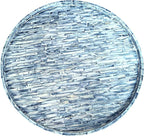 i-lan 17-inch Mother of Pearl Lazy Susan – Blue Brick Pattern Rotating Turntable with Smooth Spin, Large Decorative Tray for 