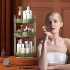 YCIA&DONE 360 Rotating Makeup Organizer and Storage for Vanity Countertop 3 Tiers, High Capacity Cosmetic Skincare Perfume Or
