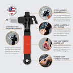 Stinger Super Duty Car Emergency Escape Tool, Hardened Carbon Steel Vehicle Safety Hammer, Spring Loaded Window Breaker, Razo