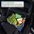 VENO 3 Pack Cooler Bag Insulated Reusable Grocery Shopping Bag, Food Delivery, Heavy Duty, Large Size, Durable Handles, Double Zippers, Lid, Collapsible (Dark Blue, 3 Pack)