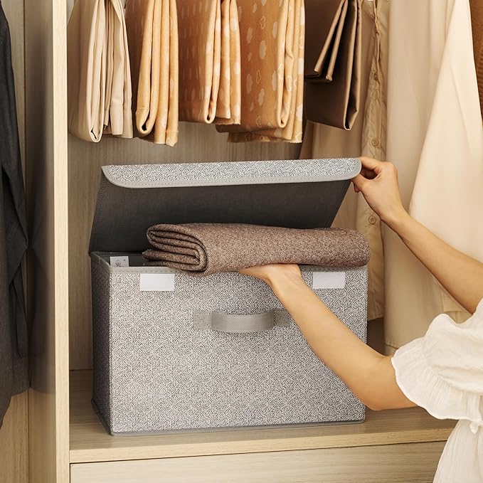 GRANNY SAYS Storage Baskets with Lids, Clothes Storage Boxes, Fabric Storage Bins, Keepsake Box, Closet Organizers and Storag