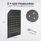 TRZZ 2-in-1 Power Tool Organizer Wall Mount, 3-Layer Drill Holder with 2 Side Pegboards, 8 Drill Holders, 4 Hooks, and 1 Dril