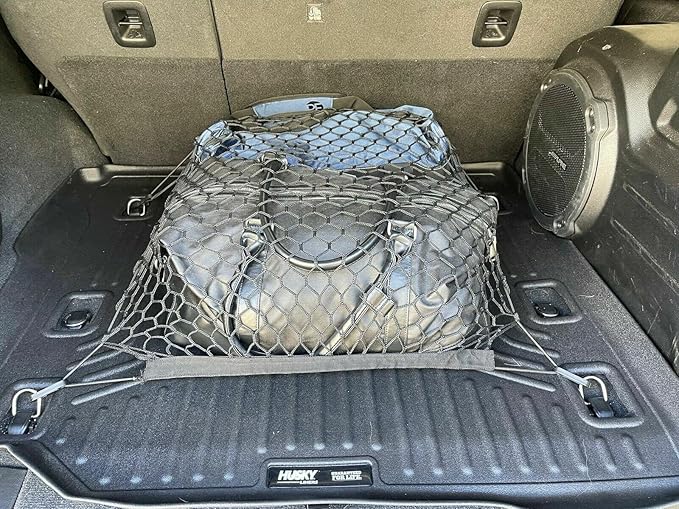 Rear Trunk Organizer Cargo Net for Jeep Wrangler 2018-2025 - ONLY for 4 Door Trims - Floor Style Web Mesh Cargo Net for SUV -