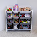 Humble Crew Toy Storage Organizer with 12 Removable Storage Bins for Kids Playroom, 4-Tier Toddler Toy Organization and Stora