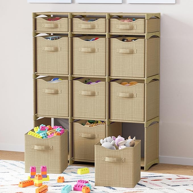 Cube Storage Organizer with Storage Bins Included - The Perfect Closet Organizers and Storage Solution. Includes 12 Storage C
