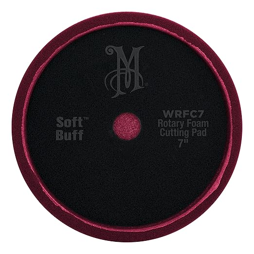 Meguiar's 7" Soft Buff Rotary Foam Cutting Pad WRFC7 - Professional Paint Correction for Removing Heavy Defects - Heavy Cut Pad for Use with a Rotary Buffer, 1 Count