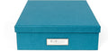 Bigso Oskar Fiberboard Label Frame Document Letter Box - File Organizer Box for Important Paperwork - Document Storage with a
