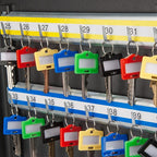 Barska 48-Position Key Cabinet Lock Box – Wall Mount with Key Lock, Adjustable Numbered Hooks & Color-Coded Key Tags for Home