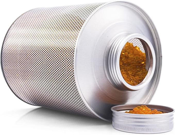 750 Grams Gun Safe Dehumidifier, Reusable Canister Desiccant Dehumidifier, Rechargeable 1.65 Lbs Indicating Silica Gel Orange