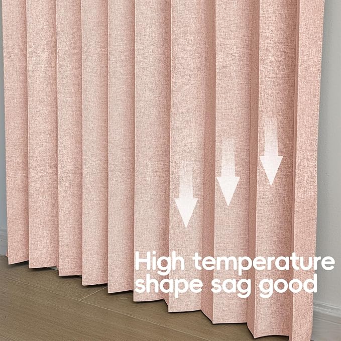 Jilron Accordian Door Curtain, 100% Blackout Folding Magnetic Doorway Curtains,Linen Style Closet Doors,for Room Divider,Priv