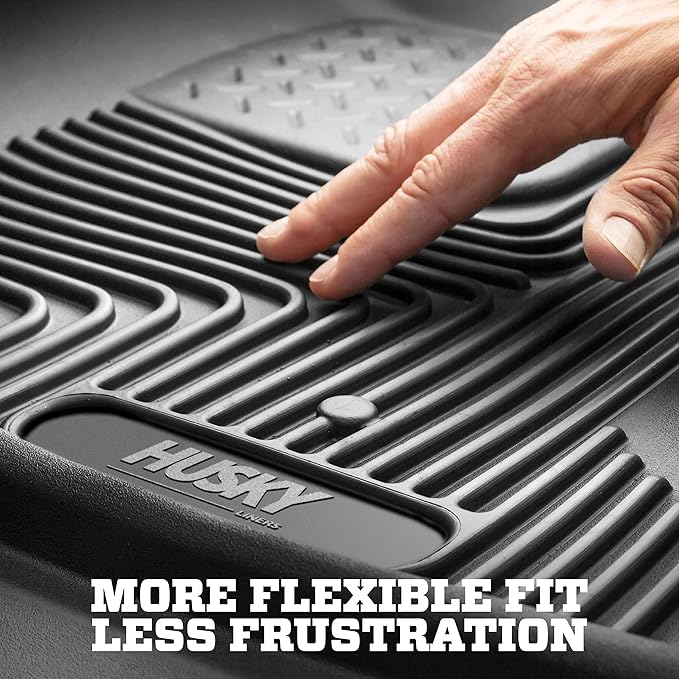 Husky Liners X-act Contour Floor Mats | Fits 2021-2024 Ford F-150 SuperCrew with Fold Flat Storage; 2017-2024 Ford F-250/F-350/F-450 SuperCrew | 2nd Row, 1-pc Black - 53381