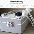 Lily Miles Baby Diaper Caddy - Organizer Tote Bag for Infant Boy or Girl - Baby Shower Basket - Nursery Must Haves - Registry
