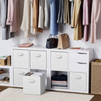 Storage Cubes Pack Of 8 - Standard Size Cube Storage Bin 10.5x10.5x11 With Dual Handles For Easy Carrying- Fabric Storage Bin