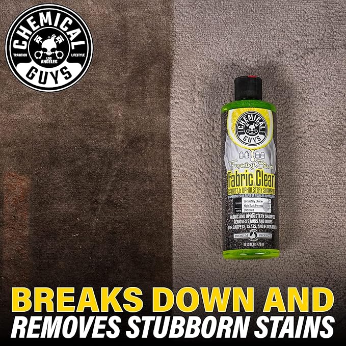 Chemical Guys Foaming Citrus Fabric Clean Carpet & Upholstery Cleaner (Car Carpets, Seats & Floor Mats), Safe for Cars, Home,