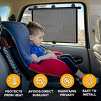 EcoNour Window Shades for Car Baby (2 Pack) | Retractable car Window Shade for Baby for Sun Protection for Kids, Passengers & Pets in The Back Seat | Car Window Covers for Trucks | (20”x22”)