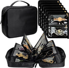 Travel Jewelry Organizer Case,Jewelry Bags for Traveling, Jewelry Binder with 24 Pcs Clear Zipper Velvet Pouches for Storing 