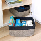 NaturalCozy Storage Baskets 16.8”x13”x7.6” Cotton Rope Woven Baskets for Organizing 3-Pack | Toy Storage Bins | Basket for Sh