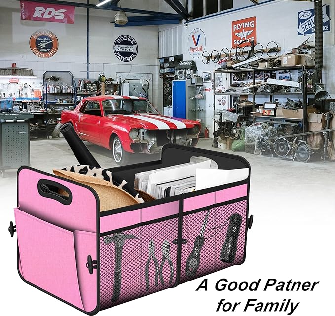 Femuar Car Trunk Organizer,Car Storage Organizer with 72L Large Capacity Waterproof Collapsible and 11 Pockets,Trunk Organizer